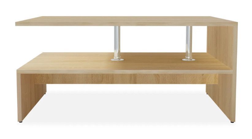 Table basse rectangulaire bois chêne clair Chickie L 90 x H 42 x P 59 cm - Photo n°2