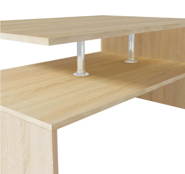 Table basse rectangulaire bois chêne clair Chickie L 90 x H 42 x P 59 cm - Photo n°5