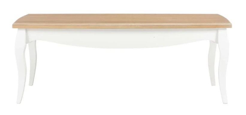 Table basse rectangulaire bois clair et pin massif blanc Bart - Photo n°2