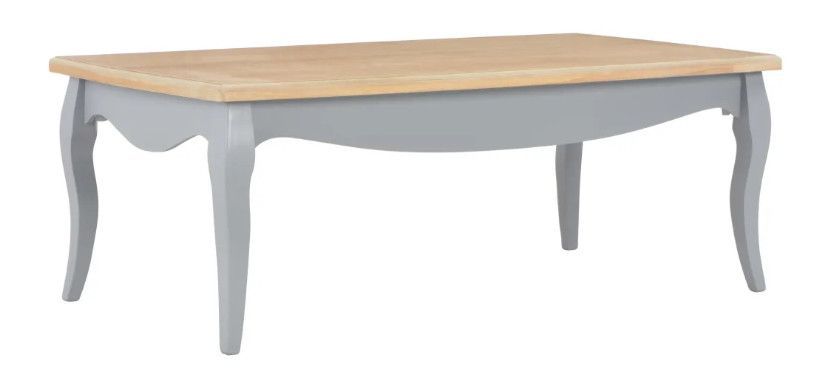 Table basse rectangulaire bois clair et pin massif gris Bart - Photo n°1