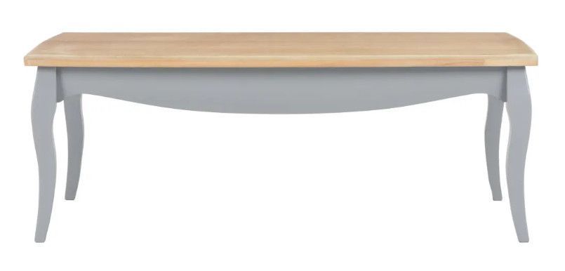 Table basse rectangulaire bois clair et pin massif gris Bart - Photo n°2
