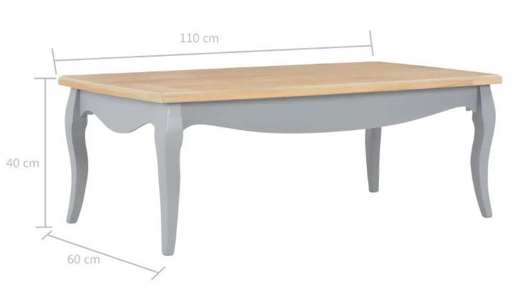 Table basse rectangulaire bois clair et pin massif gris Bart - Photo n°7