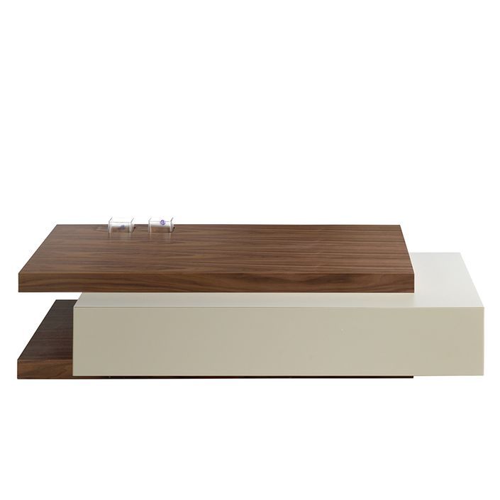 Table basse rectangulaire bois de noyer et MDF bicolore Lofia 2 - Photo n°5