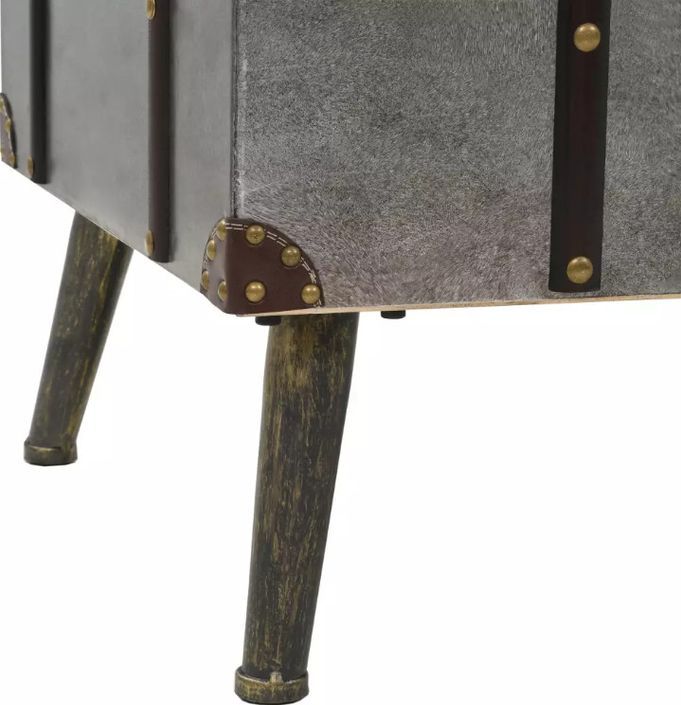 Table basse rectangulaire bois et métal gris Léo - Photo n°8