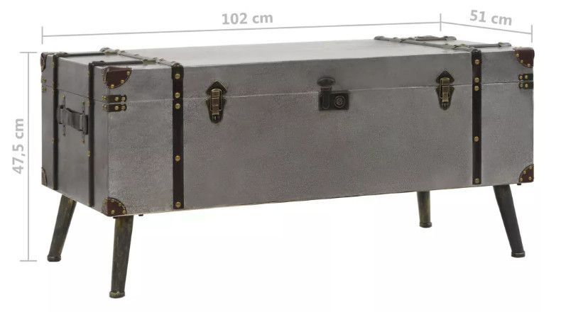 Table basse rectangulaire bois et métal gris Léo - Photo n°9