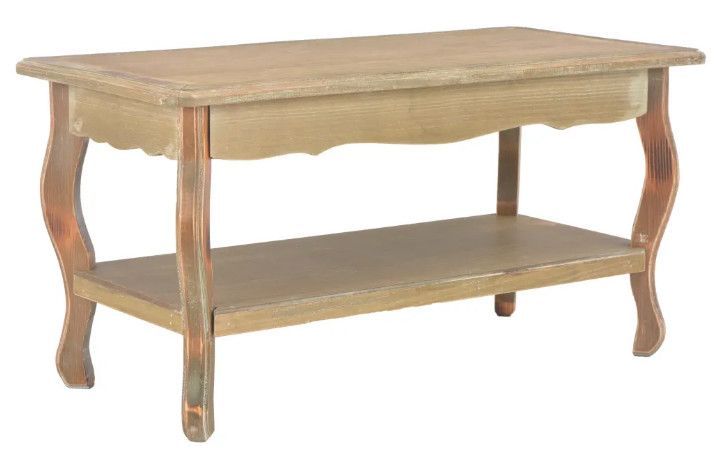 Table basse rectangulaire bois et pin massif clair Pamela - Photo n°1