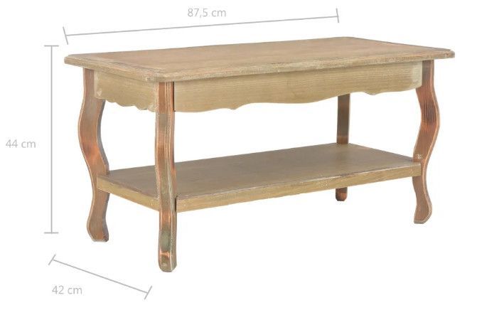 Table basse rectangulaire bois et pin massif clair Pamela - Photo n°6