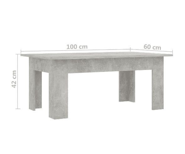 Table basse rectangulaire bois gris béton Léonie - Photo n°6
