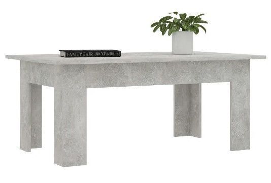 Table basse rectangulaire bois gris béton Léonie - Photo n°1