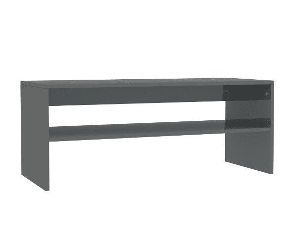 Table basse rectangulaire bois gris brillant Sonya - Photo n°2