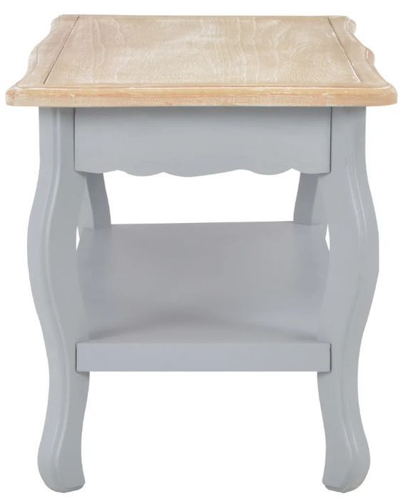 Table basse rectangulaire bois gris et pin massif clair Pamela - Photo n°3