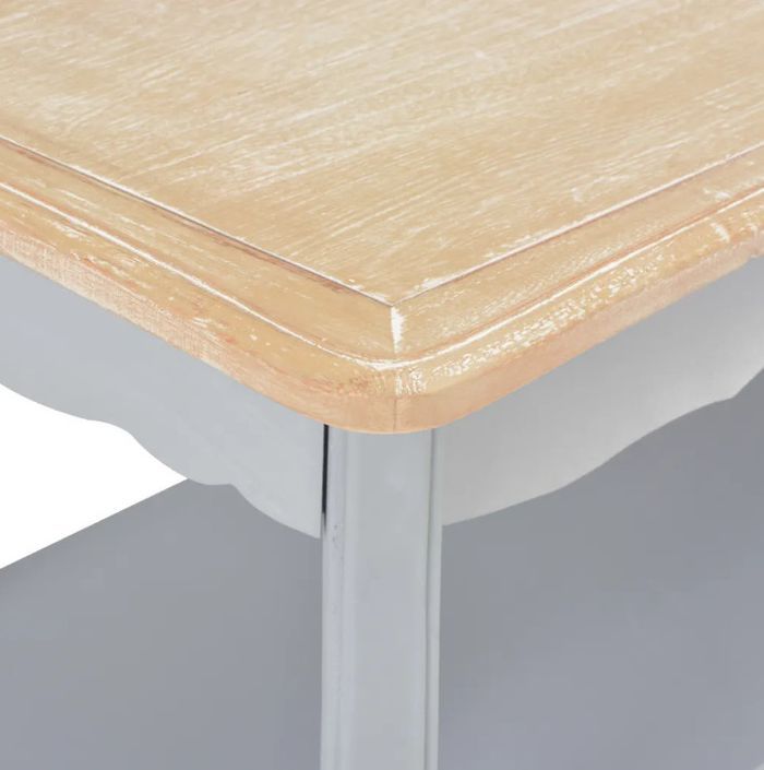 Table basse rectangulaire bois gris et pin massif clair Pamela - Photo n°5