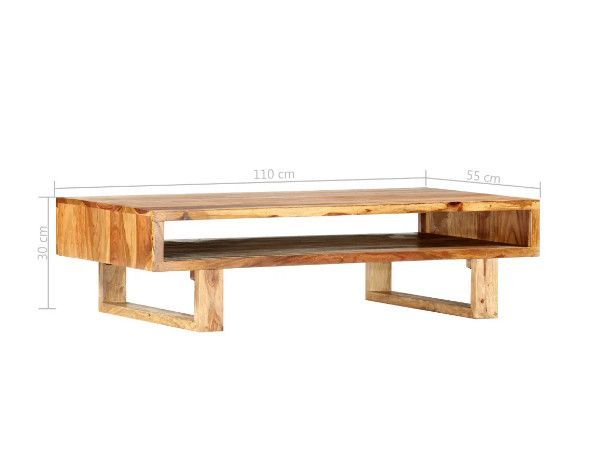 Table basse rectangulaire bois massif clair Jak - Photo n°5