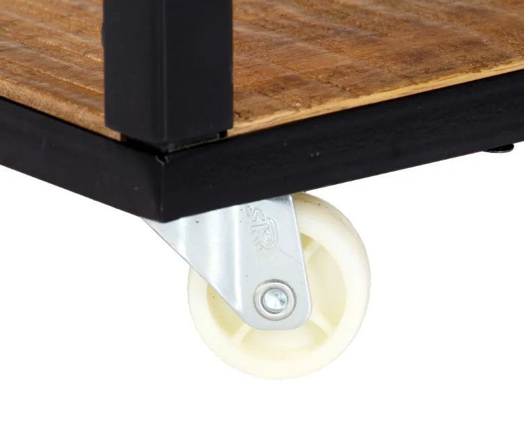 Table basse rectangulaire bois massif clair recyclé et métal noir Souly - Photo n°4