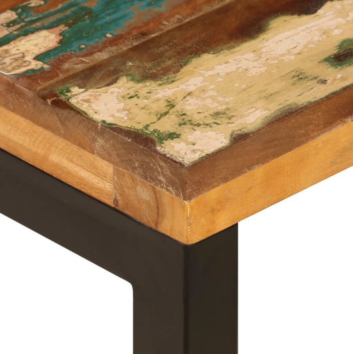 Table basse rectangulaire bois massif recyclé et pieds métal noir Boust - Photo n°6