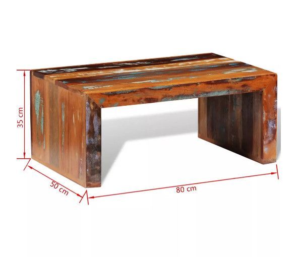 Table basse rectangulaire bois massif recyclé Lau - Photo n°4