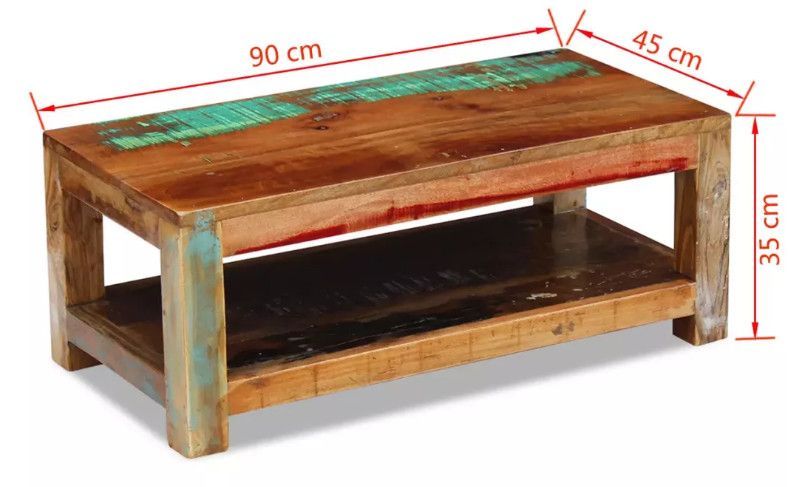 Table basse rectangulaire bois massif recyclé Moust - Photo n°5
