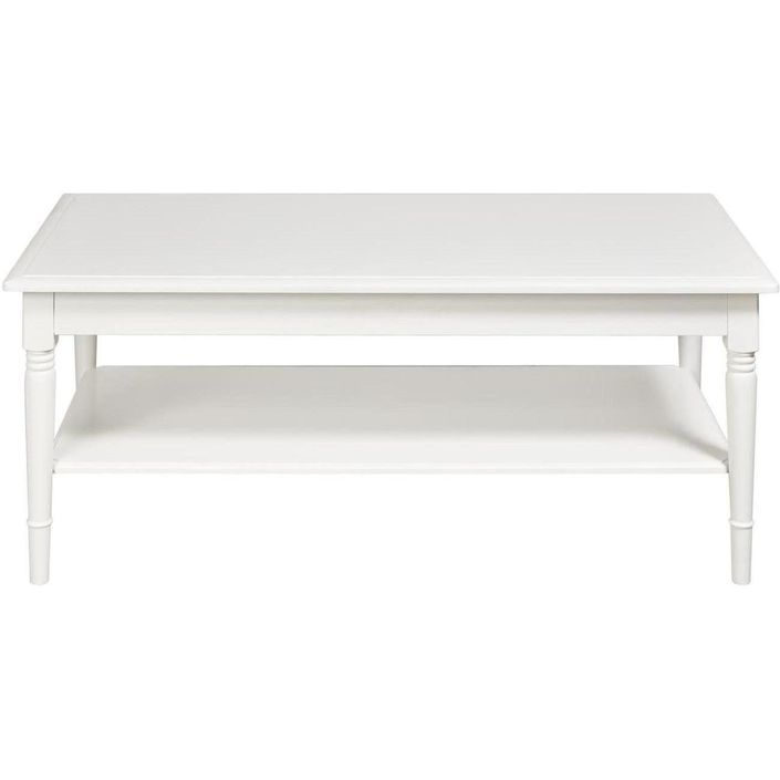 Table basse rectangulaire bois mélaminé blanc mat Riane - Photo n°2