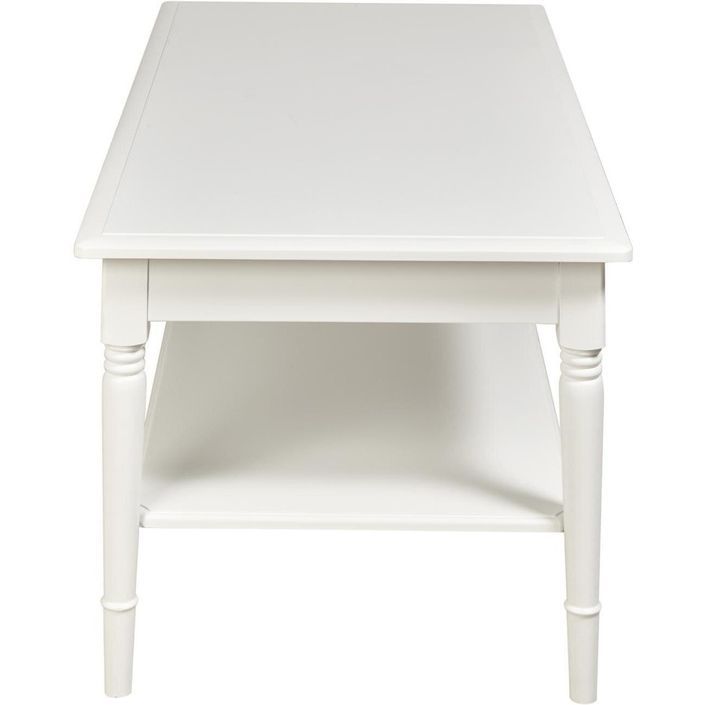 Table basse rectangulaire bois mélaminé blanc mat Riane - Photo n°3