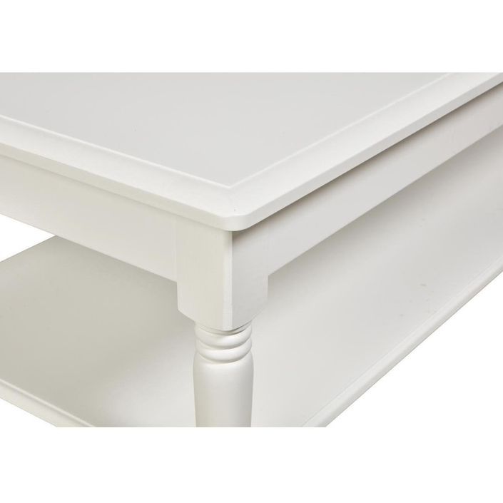 Table basse rectangulaire bois mélaminé blanc mat Riane - Photo n°4