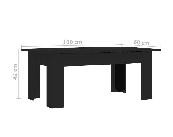 Table basse rectangulaire bois noir brillant Léonie - Photo n°6