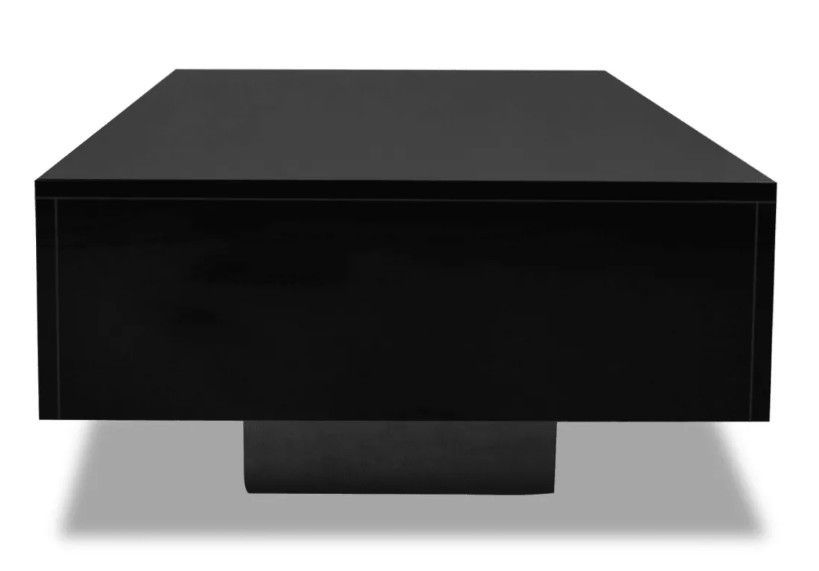 Table basse rectangulaire bois noir brillant Winter L 85 - Photo n°3