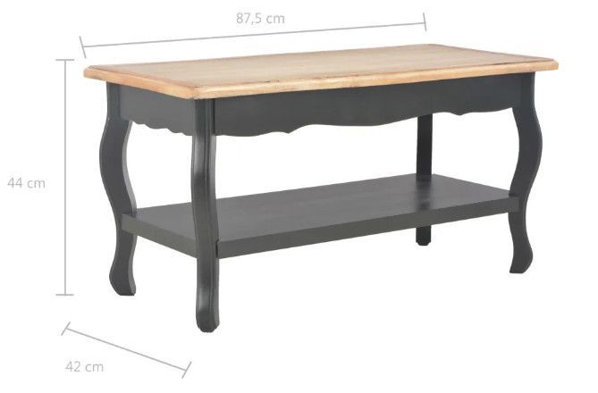 Table basse rectangulaire bois noir et pin massif clair Pamela - Photo n°6