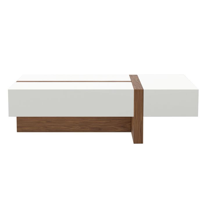 Table basse rectangulaire bois plaqué de noyer bicolore Circé - Photo n°6