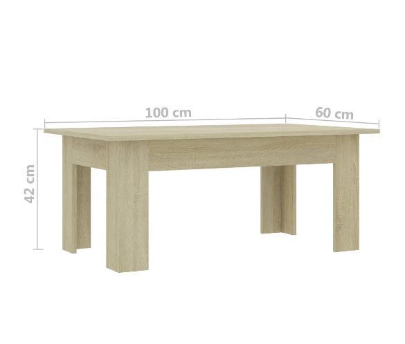 Table basse rectangulaire chêne clair Evi - Photo n°6