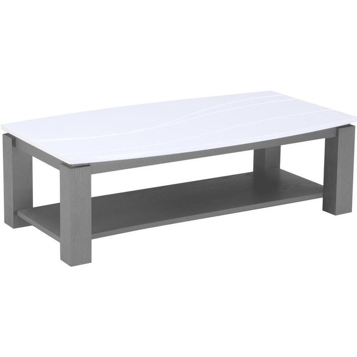 Table basse rectangulaire gris et blanc Oceanne - Photo n°1
