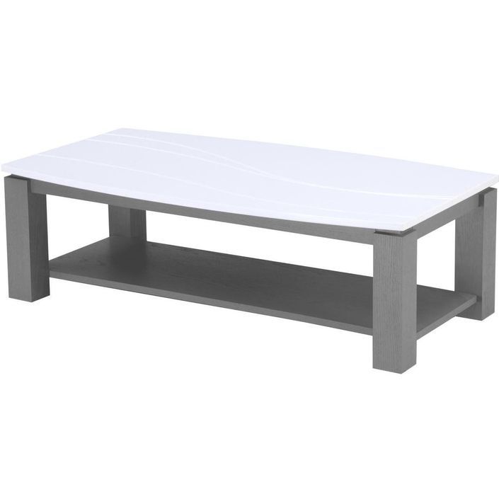 Table basse rectangulaire gris et blanc Oceanne - Photo n°2