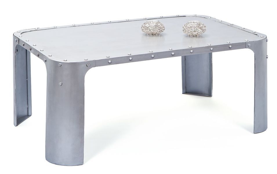 Table basse rectangulaire métal argenté Ormi - Photo n°2