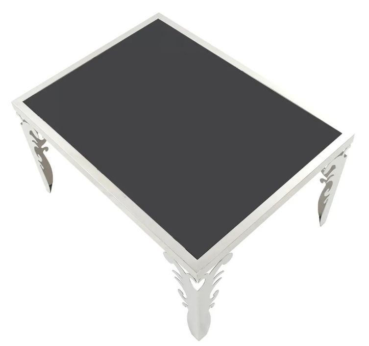 Table basse rectangulaire miroir et métal chromé Glossy - Photo n°2