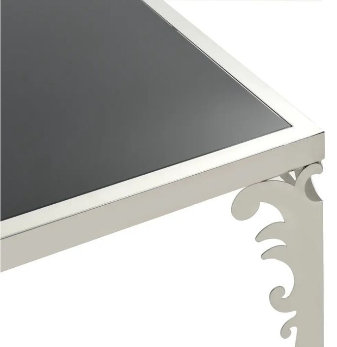 Table basse rectangulaire miroir et métal chromé Glossy - Photo n°5