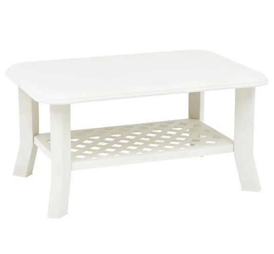 Table basse rectangulaire plastique blanc Manu - Photo n°1