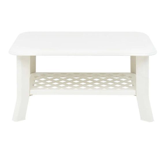 Table basse rectangulaire plastique blanc Manu - Photo n°2