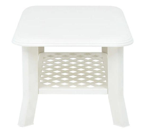 Table basse rectangulaire plastique blanc Manu - Photo n°3