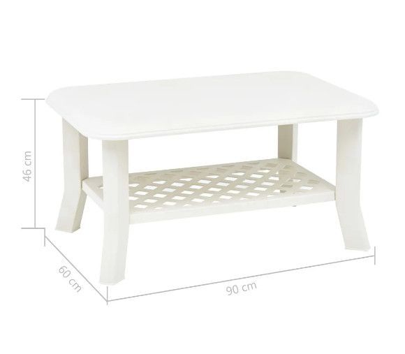 Table basse rectangulaire plastique blanc Manu - Photo n°6