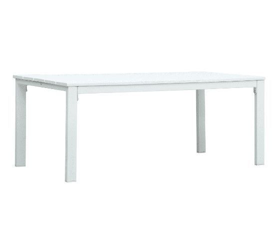 Table basse rectangulaire plastique et métal blanc Roni - Photo n°1