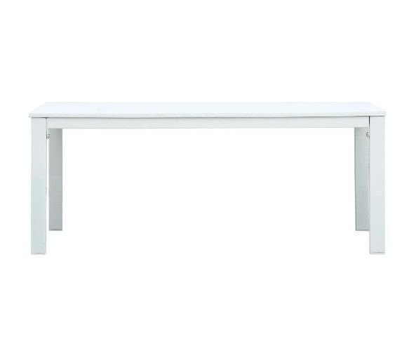 Table basse rectangulaire plastique et métal blanc Roni - Photo n°2