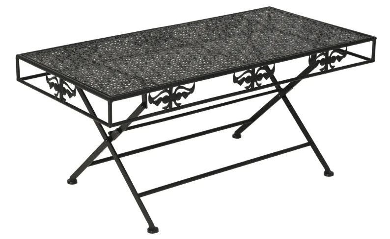 Table basse rectangulaire pliante métal noir Rudy - Photo n°1