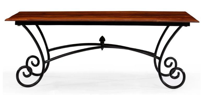 Table basse rectangulaire sesham foncé et pieds métal noir bouclés Remax - Photo n°2
