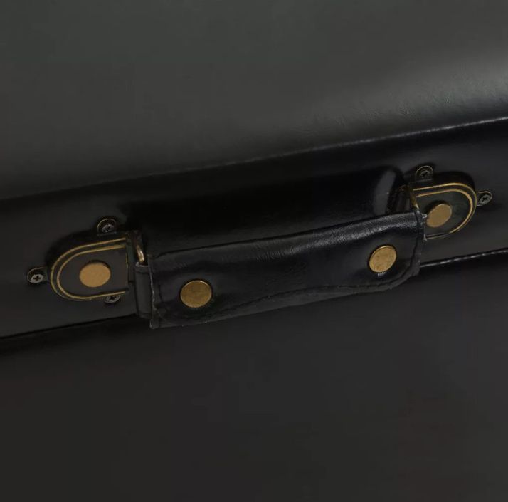 Table basse rectangulaire simili cuir et métal noir Léo - Photo n°6