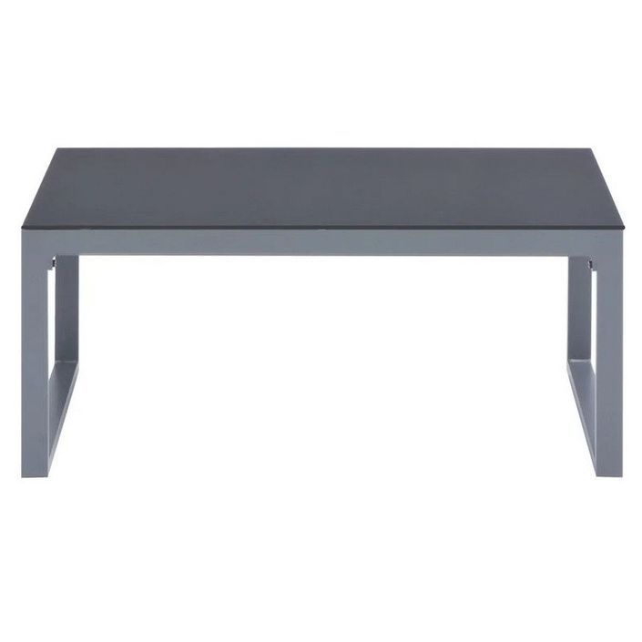 Table basse rectangulaire verre et métal gris Legix - Photo n°2