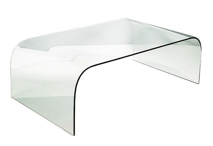 Table basse rectangulaire verre transparent 130 cm - Photo n°1