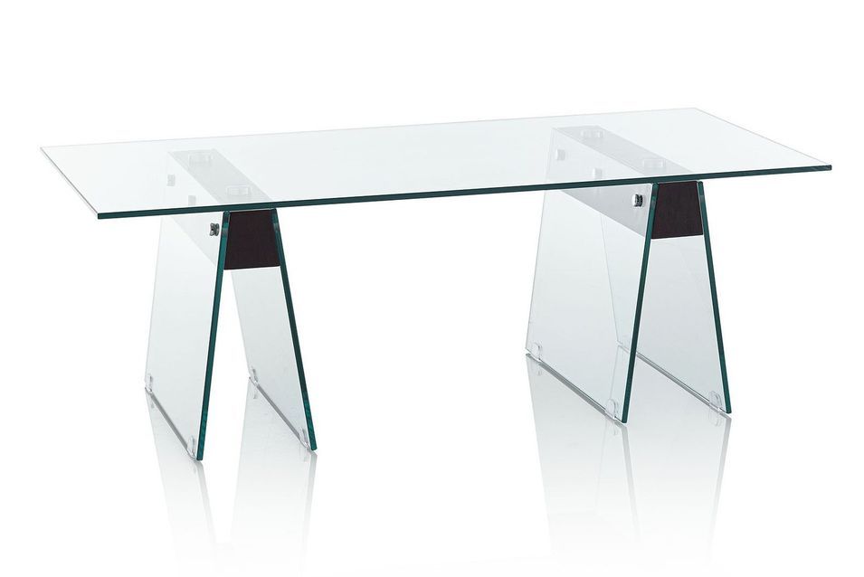 Table basse rectangulaire verre transparent Luisa L 120 cm - Photo n°1