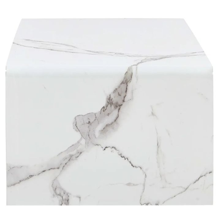 Table basse rectangulaire verre trempé blanc Amada - Photo n°3