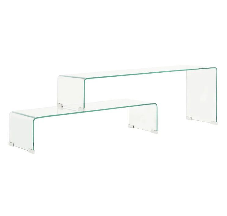 Table basse rectangulaire verre trempé transparent Niu - Photo n°1