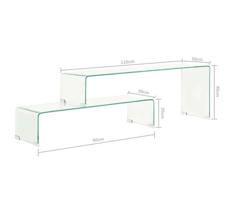 Table basse rectangulaire verre trempé transparent Niu - Photo n°5