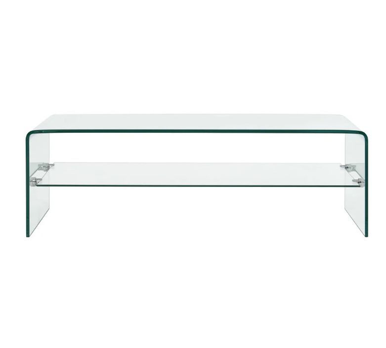 Table basse rectangulaire verre trempé transparent Niu 3 - Photo n°2